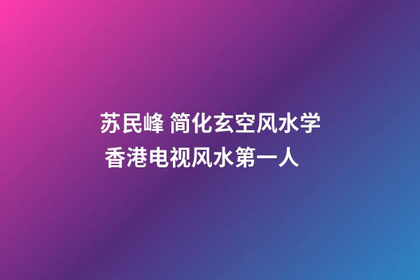 苏民峰 简化玄空风水学 香港电视风水第一人